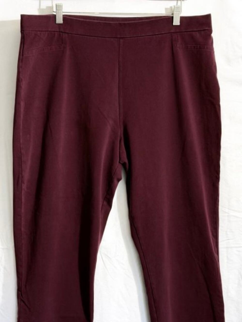 Susan Graver Weekend Tall Premium Stretch Slim Leg Pant in Rich Raisin Size XLT
